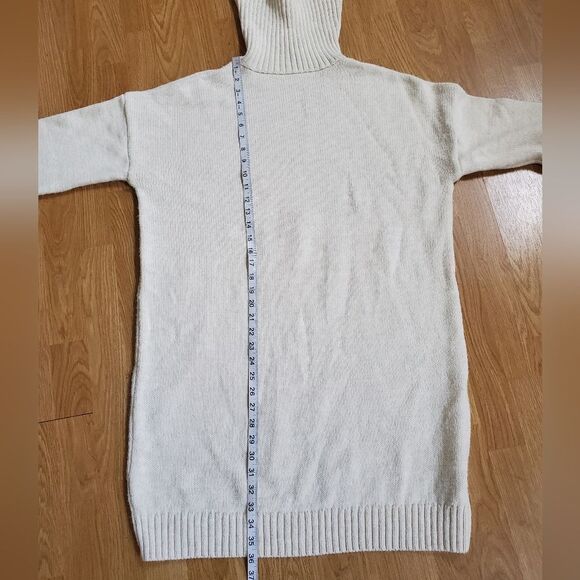 Topshop Turtleneck Sweater Dress Tunic - size 6 in Oat - Picture 13 of 16